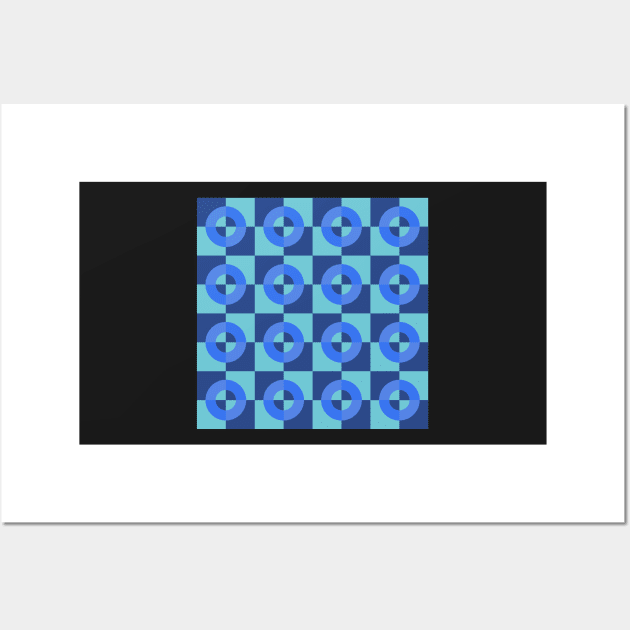 retro monochrome geometrical pattern Wall Art by pauloneill-art